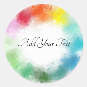 Sticker Rond Rouge rose orange jaune bleu violet blanc