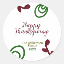 Rouge vert joyeux Thanksgiving floral feuille auto
