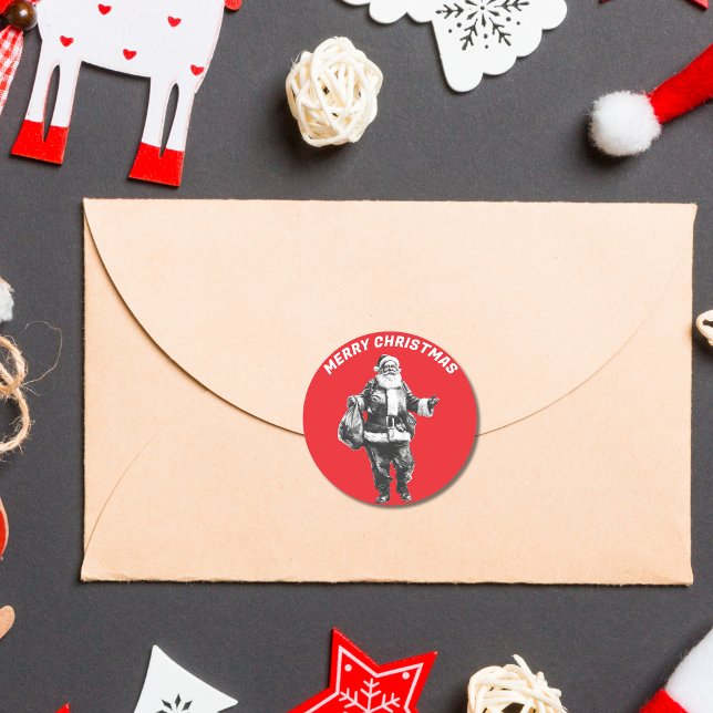 Sticker Rond Rouge vintage (Créateur téléchargé)