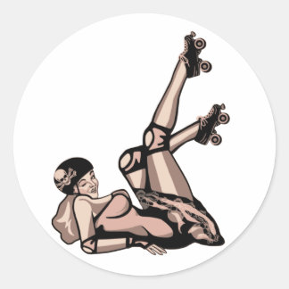 Sticker Rond rouleau derby pin diva