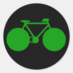 Sticker Rond rouler sur . l'attitude verte vélo