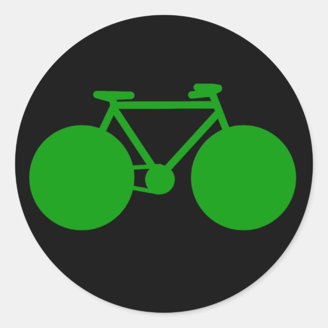Sticker Rond rouler sur . l'attitude verte vélo (Devant)