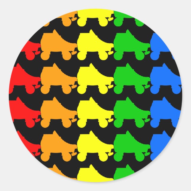 Sticker Rond roulette arc-en-ciel (Devant)
