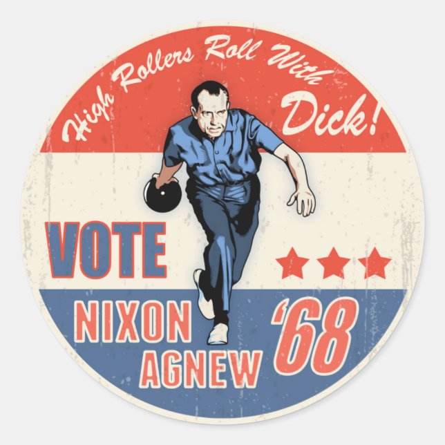 Sticker Rond Roulez avec Nixon (Devant)