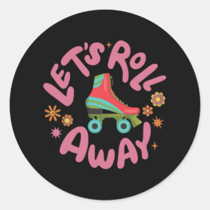 Sticker Rond Roulons les patins à rouleaux