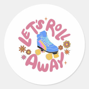 Sticker Rond Roulons les patins à rouleaux