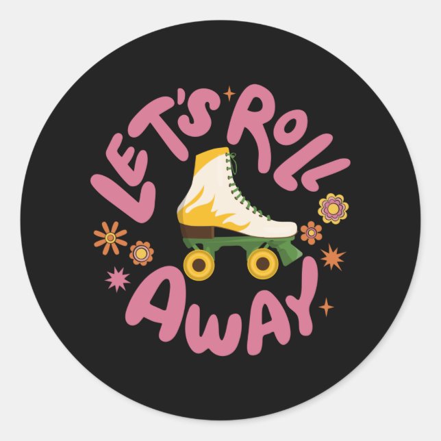 Sticker Rond Roulons les patins à rouleaux (Devant)