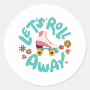 Sticker Rond Roulons les patins à rouleaux