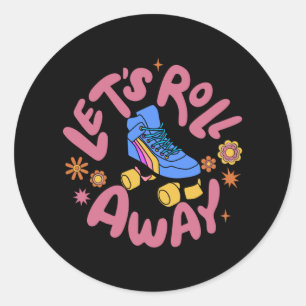 Sticker Rond Roulons les patins à rouleaux