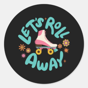 Sticker Rond Roulons les patins à rouleaux
