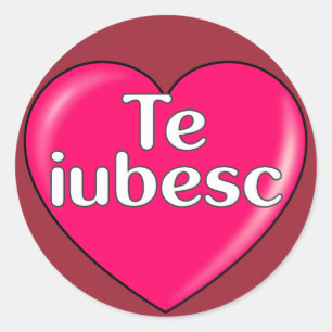 Sticker Rond Roumain - Je vous aime