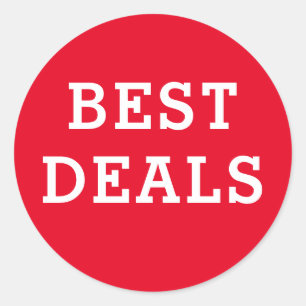 Sticker Rond Round Best Deal Rouge et blanc