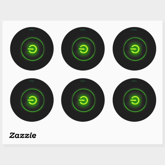 Sticker Rond round switch on/off button label (Feuille)