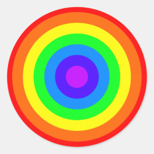Sticker Rond Roundel arc-en-ciel