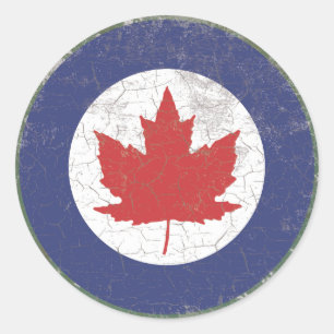Sticker Rond Roundel Rustique de feuille d'érable de la Royal A