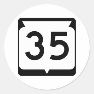 Sticker Rond Route 35, Wisconsin, États-Unis