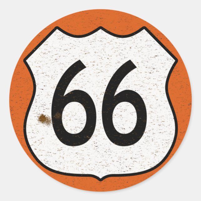 Sticker Rond Route 66 (Devant)
