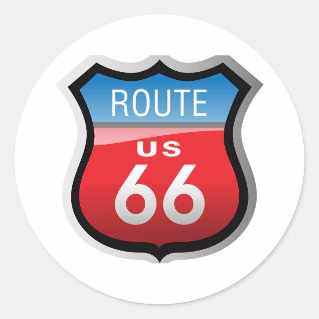 Sticker Rond Route 66 (Devant)