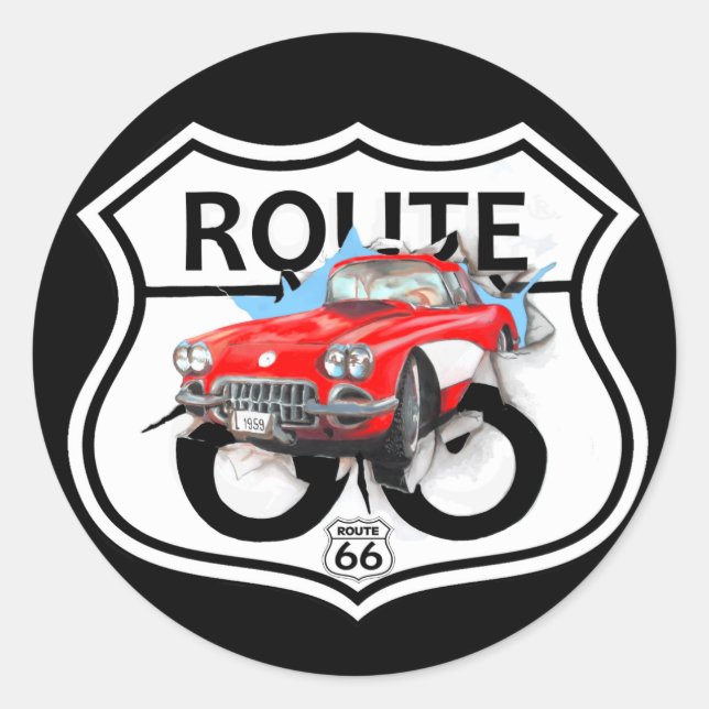 Sticker Rond Route 66 (Devant)