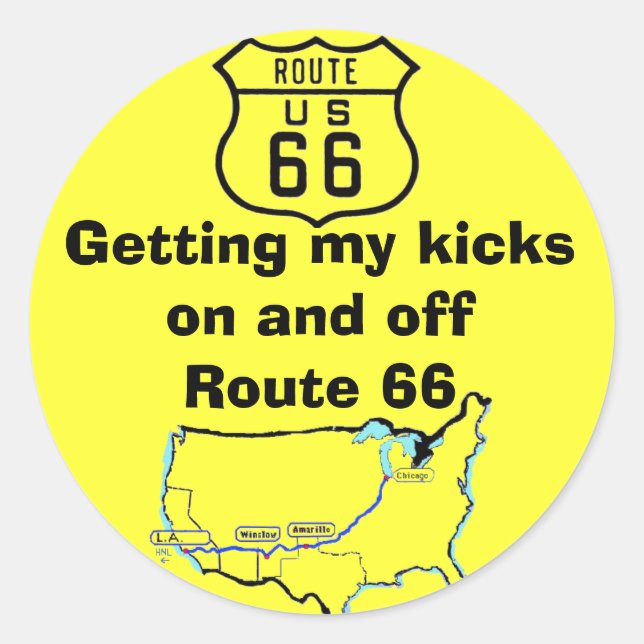 Sticker Rond Route 66 (Devant)