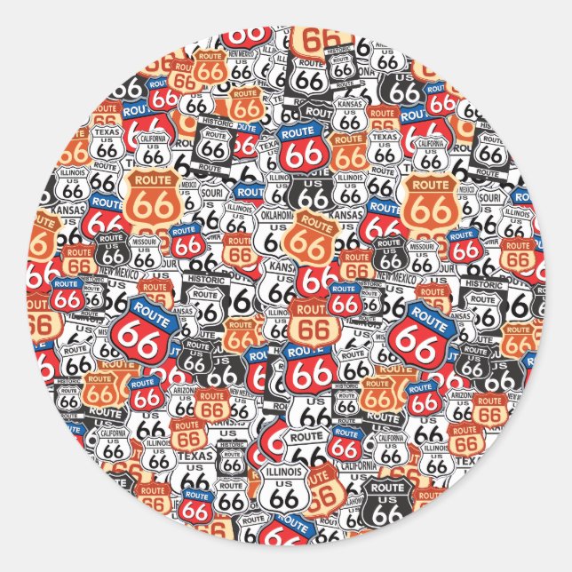 Sticker Rond Route 66 (Devant)