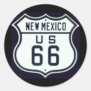 Sticker Rond Route 66 du Nouveau-Mexique