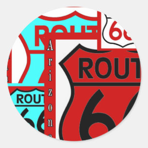 Sticker Rond Route 66 Kingman Arizona