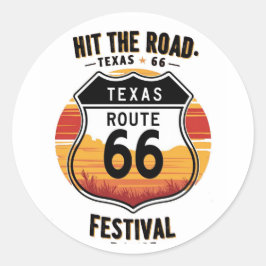 Sticker Rond route 66 texas