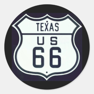 Sticker Rond Route 66 Texas