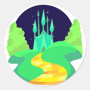 Sticker Rond route en brique jaune