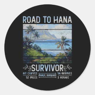 Sticker Rond Route Rjc Vers Hana Survivor Maui Hawaii Voyage Ad