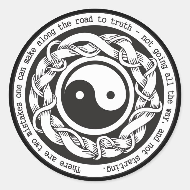 Sticker Rond Route vers la vérité Yin Yang (Devant)