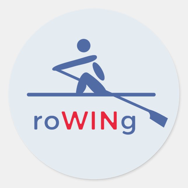 Sticker Rond RoWINg bleu motivationnel (Devant)
