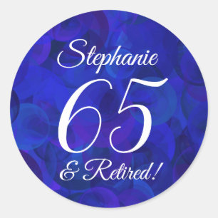 Sticker Rond Royal Blue 65 et Retraité Favor