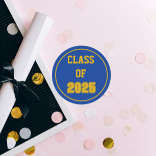 Sticker Rond Royal Blue and Gold School Colonnes Année