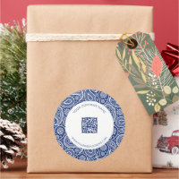 Royal Blue et blanc vintage paisley motif