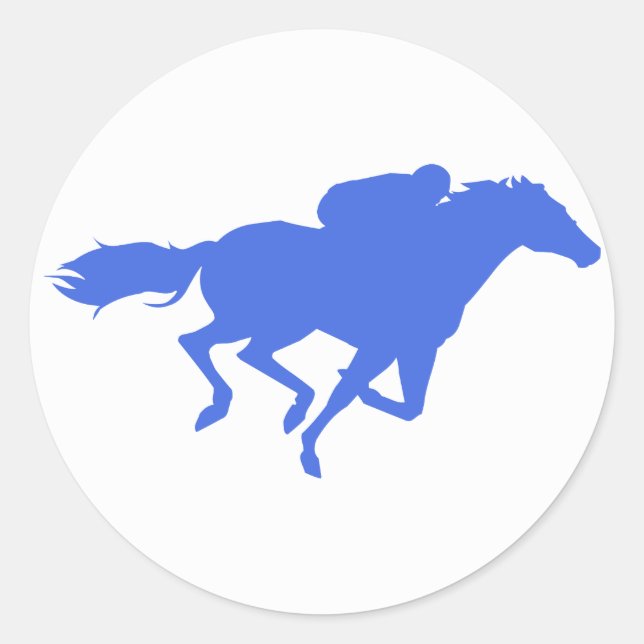 Sticker Rond Royal Blue Horse Racing (Devant)