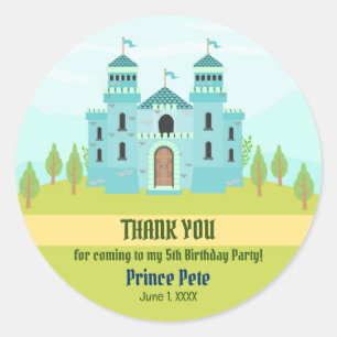 Sticker Rond Royal Prince Boy fête d'anniversaire