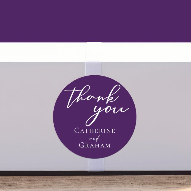 Sticker Rond Royal Purple Mariage du soir Personnalisé (Créateur téléchargé)