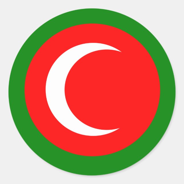 Sticker Rond Royaume du drapeau du Kurdistan (1922-1924, 1925) (Devant)