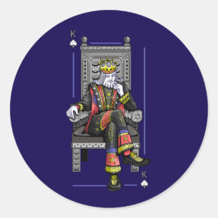 Sticker Rond Royaume Poker King High Roller Casino Pique Néon