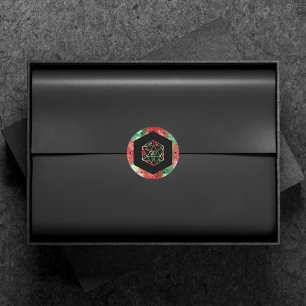 Sticker Rond RPG Dice Red and Green Tabletop PnP Role Player