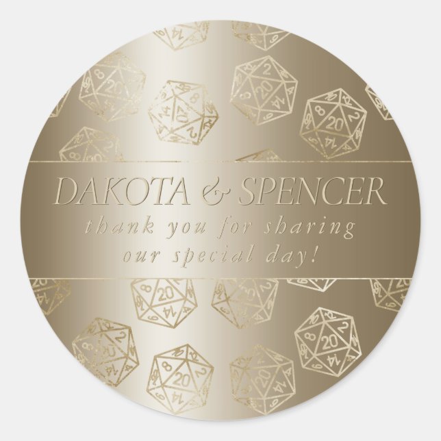 Sticker Rond RPG Luxe | Imaginaire Or Tabletop Gamer Dice Perso (Devant)