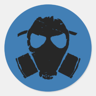 Sticker Rond rrc - masque à gaz bleu