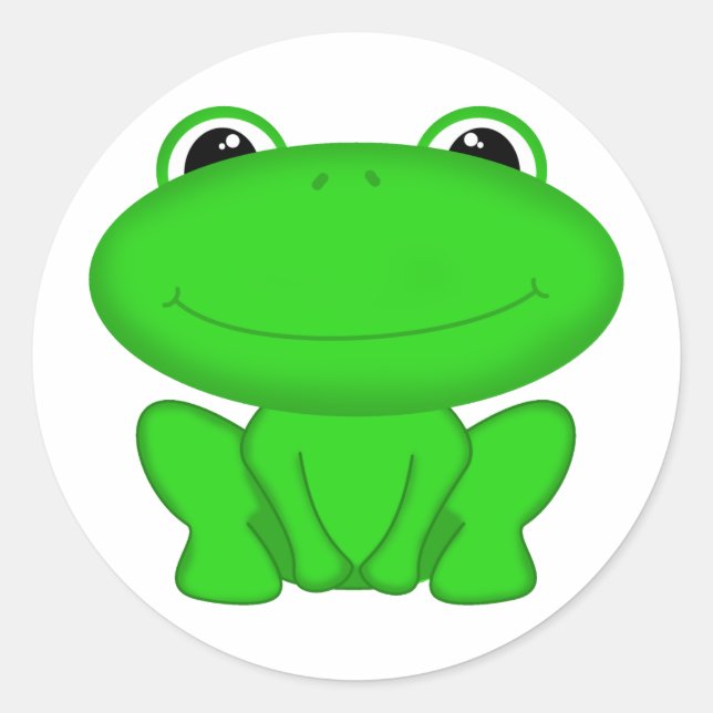 Sticker Rond Rrrribbit ! Green Froggie (Devant)