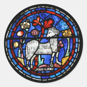 Sticker Rond RS gothique de fenêtres en verre teinté