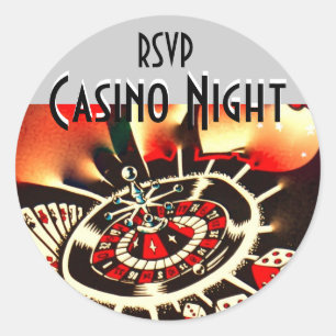 Sticker Rond Rsvp de nuit de casino
