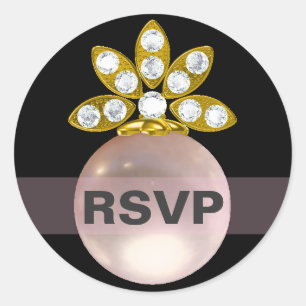 Sticker Rond RSVP Perle rose
