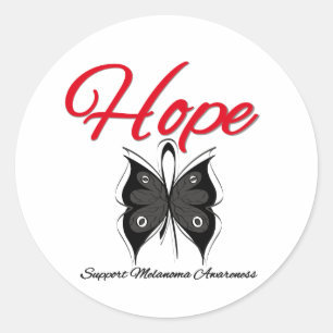 Sticker Rond Ruban à papillon Melanoma Hope