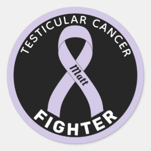 Sticker Rond Ruban anti-cancer testiculaire Noir
